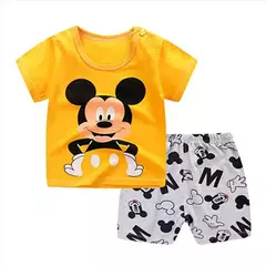 Terno de algodão bebê para meninas e meninos, dois conjuntos de roupas, roupas recém-nascidas, 1 ano, 2 anos, 3 anos