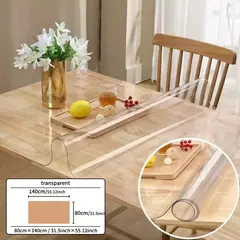 Imagem do Transparente PVC Toalha De Mesa, Toalha De Mesa De Vidro Macio, Impermeável, À Prova De Óleo, Cozinha, Tampa De Mesa Retangular, Matte Clear