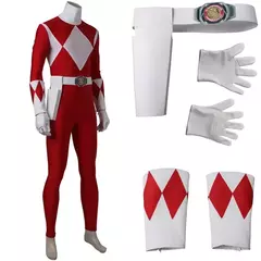 Imagem do Vermelho Morpher Jason Cosplay Traje, Bodysuit, Cinto, Botas Outfit, Conjunto completo, Itens Individuais são vendidos, Tamanho personalizado