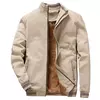 Jaqueta de beisebol masculina com zíper, jaqueta de aviador, engrossada e quente, monocromática, blusa grande, nova moda, outono e inverno, M-5XL