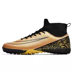 Botas de futebol masculinas longas, grama artificial, tênis de futsal, esportes ao ar livre, crianças, tênis de futebol para meninos, original, sociedade na internet