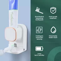 3 Mode Smart Toothpaste Dispenser Sensor Automático Electric Wall Mounted Tooth Paste Squeezer Carga USB Removível lavável Banheiro Acessórios na internet