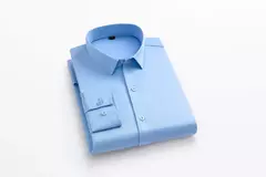Imagem do Camisa elástica de manga comprida masculina, camisa gola alta, sem engomar, vestido de negócios, traje profissional de trabalho
