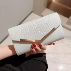 Bolsa de noite prateada dourada para mulheres, moda elegante, embreagem de banquete, bolsa de ombro feminina, festa de casamento na internet
