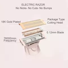 Portátil USB recarregável indolor feminino barbeador, perna e axila cabelo, aparador de barbear elétrico para mulheres, senhoras