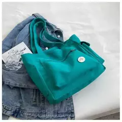 Bolsa de ombro de grande capacidade feminina, sacola de estudante, bolsa de classe, lona, nova moda, 2023