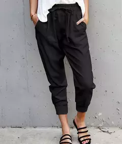 Calça monocromática slim fit para mulher, com renda simples, cintura alta, slim fit, casual, novo estilo, transfronteiriço, verão - Wolf Magazine