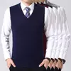 Colete casual de suéter quente masculino, colete confortável, outono e inverno