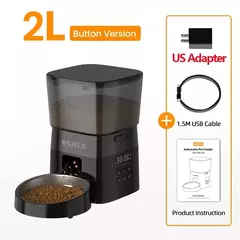 Rojoeco alimentador automático para animais de estimação, versão com botão, dispensador automático de comida para gatos, acessórios, controle inteligente, alimentador para animais de estimação para gatos, cães, alimentos secos - Wolf Magazine