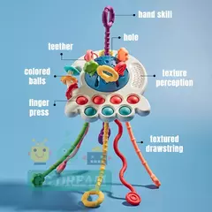 Baby Montessori Desenvolvimento Sensorial Brinquedos Educativos, Puxar Cordas, Dedo Grasp Training, Early Learning Toy, Dentição BPA Free, 1-3 Anos - Wolf Magazine