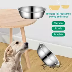 Tigela para alimentação de animais de estimação, grande capacidade, aço inoxidável, comida para cães e gatos, tigela alimentadora de metal, durável e barata - comprar online