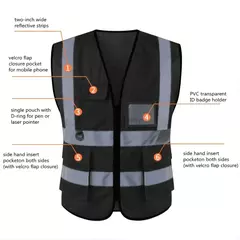 Colete de segurança reflexivo para mulheres e homens de segurança de alta visibilidade com bolsos com zíper frontal atende os padrões ANSI/ISEA - comprar online
