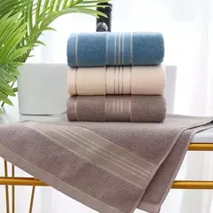 Imagem do Toalha De Banho De Algodão Macio Para Adultos, Aumenta A Absorção De Água, Toalha De Rosto Monocromática, Seda Dourada, 2PCs