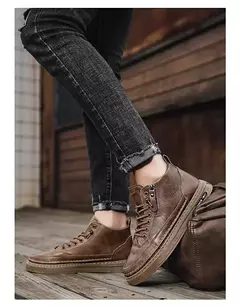 Botas masculinas de inverno sapatos de couro de alta qualidade moda sapatos de algodão moda botas de tornozelo negócios casuais sapatos ao ar livre tênis masculinos novo - comprar online