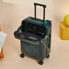 Bagagem de abertura frontal para homens e mulheres, mala de roda universal, cabi - comprar online