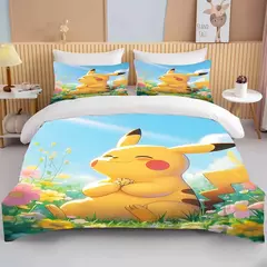 Pokémon Pikachu Bulbasaur Conjunto de cama macio impresso, Capa de edredão, 1 Capa de edredão, 2 Fronhas, Adultos e Crianças, Luxo - comprar online