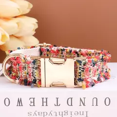 Coleira de cachorro personalizada de luxo, conjunto de coleira personalizada, coleira de cachorro com fivela de nome gravado, arnês de cachorro e conjunto de coleira diy - comprar online