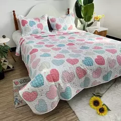 Imagem do Colcha acolchoada com estampa floral, 180x220/220x240cm na cama, capa xadrez, estilo americano, colcha de verão, cobertor para adultos