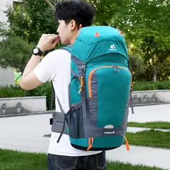 Imagem do Mochila de caminhada resistente à água com capa de chuva, esporte ao ar livre, mochila de viagem para camping, escalada, montanhismo, 65L