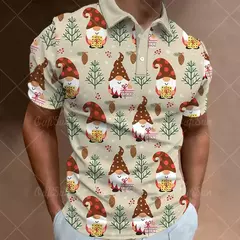 3D Natal Imprimir Polo T-shirts para homens, camisas soltas de grandes dimensões, Street Designer, mangas curtas, roupas simples, alta qualidade na internet