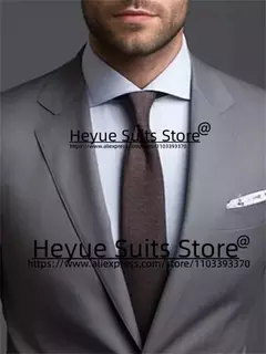 Fatos de negócios cinza escuro dos homens, feitos sob medida, slim fit, entalhado lapela, sking noivo, 2 peças conjuntos, clássicos Blazers masculinos, traje, Homme na internet