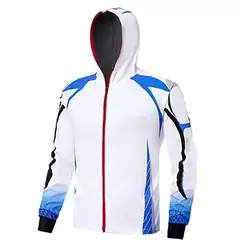 Camisas de pesca masculinas com capuz longo, jaqueta UV respirável, camiseta ao ar livre, zíper completo, upf 50, verão unissex - Wolf Magazine
