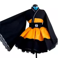 Anime shippuden uzumaki cosplay traje sexo réversão quimono lolita vestido meninas feminino japão estilo vestidos