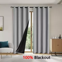 Cortinas monocromáticas blackout, sombreamento completo e proteção solar, quarto e sala de estar, 100% blackout, 1pc - comprar online