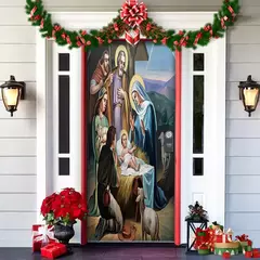 Pesadelo Antes Do Natal Decorações Ao Ar Livre Adereços, Tampa Da Porta, Santa, Xmas Elfos Contexto, Banner Party, Casa Porta Pendurar - loja online