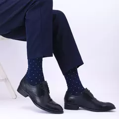 Meias masculinas de algodão penteado, preto, Argyle legal, meias casuais, plus size, alta qualidade, respirável, 5 pares na internet