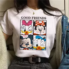 Camisetas estampadas Disney Mickey Femininas, Anos 90, Y2k, Minnie Mouse, Streetwear, Roupa Feminina, Camiseta Kawaii, Moda