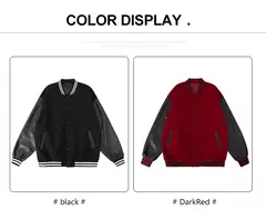 Patches masculinos jaqueta bomber bloco de cores varsity beisebol outerwear casual solto primavera e outono confortável casacos unissex 24h enviado na internet