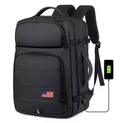 Mochilas expansíveis impermeáveis com porta de carregamento USB, Business National Flag Travel Bag, 17 "Laptop Bag, 40L