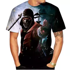 Imagem do Mortal Kombat 11 T-shirts impressas em 3D para homens e mulheres, roupas de rua grandes, Harajuku Tees, tops, roupas infantis, jogos de luta