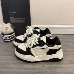 Sapatos de skate feminino vulcanizado Kawaii, tênis plataforma casual, estilo universitário, tendência coreana, designer de marca na internet