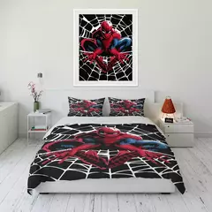 Conjunto de cama impresso Marvel Spider-Man para crianças e adultos, colcha macia, fronha, cama confortável, Twin, cama king, luxo