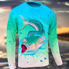 Camisa masculina de pesca de manga longa proteção UV, respirável secagem rápida, suor leve wicking top, ao ar livre, verão, primavera