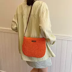 Bolsas boêmias de praia de palha para mulheres, alta capacidade, bolsa de ombro artesanal, bolsas de tecido casual, bolsa - loja online