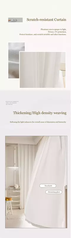 YanYangTian Janela Cortina para Sala de Estar, Chiffon Divisória, Tule, Impermeável, Proteção UV, Decoração Da Casa, Gancho - Wolf Magazine