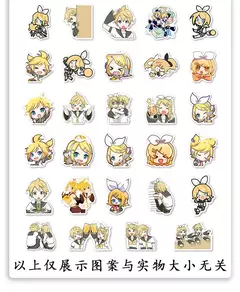 94 pçs/set anime hatsune miku kagamine rin len kawaii figura adesivo à prova dwaterproof água modelo brinquedos diy mão conta adesivos presentes - loja online