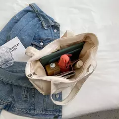 Bolsa de ombro de grande capacidade feminina, sacola de estudante, bolsa de classe, lona, nova moda, 2023 na internet