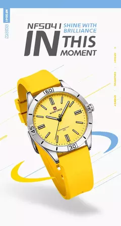 Naviforce relógio de pulso feminino simples, pulseira de silicone impermeável, novo design, moda, para senhoras, 2024 - comprar online