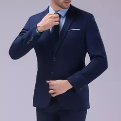 Conjunto de terno de peito único masculino, costura fina, lapela emagrecedora, noivo na moda, 1 conjunto