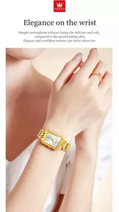 Olevs relógios femininos de luxo dourado aço inoxidável relógio feminino luminoso à prova d' água relógio de pulso de quartzo relógios de moda para mulheres na internet