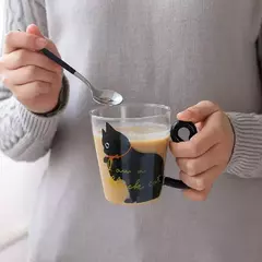 Cat Glass Coffee Mug with Handle, 250ml, Bonito, Leite, Chá, Suco, Água, Chávena, Casa, Cozinha, Escritório, Drinkware, Tumbler Gift - Wolf Magazine