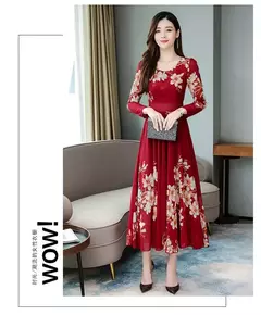 Vestido floral fragmentado para mulheres, roupa elegante, manga longa, comprimento médio, além das fronteiras, estilo coreano, 2023, novo na internet