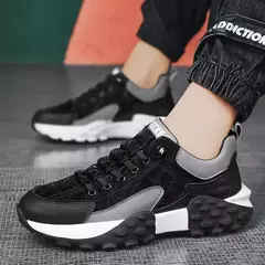 Tênis ortopédicos leves para homens, calçados esportivos, corrida, caminhada, lazer, sapatos para pais, versátil, aumento de altura, antiderrapante, sola grossa - Wolf Magazine