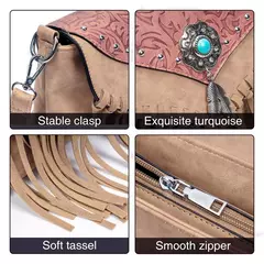 Celela design original bolsa de ombro para as mulheres couro do plutônio luxo embreagem designer bolsas ocidental bolsa franja saco do mensageiro - Wolf Magazine