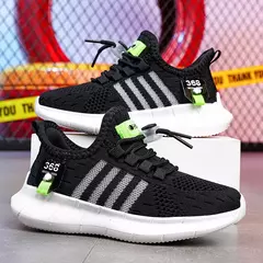 Moda calçados esportivos para crianças, tênis de malha respirável para meninos e meninas, sapatos leves ao ar livre - comprar online
