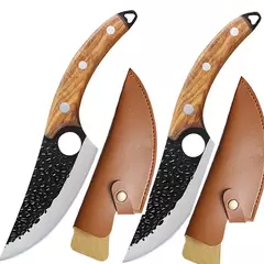 Handmade Forjado Viking Chef Faca com Tampa, Carne Cutelo, Faca De Pesca, Aço Inoxidável, Cozinha Butcher Desossa Faca, 5.5";;VERDADEIRO;;"brown black - comprar online